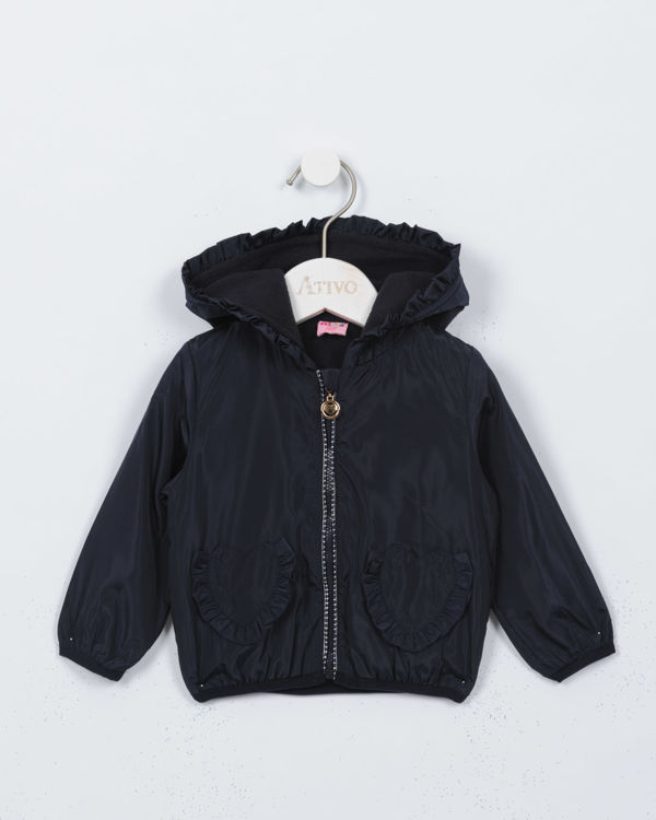 Picture of C1919- RAIN HOODY JACKET THICK  FLEECY THERMAL RED/NAVY
